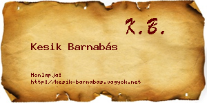 Kesik Barnabás névjegykártya