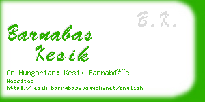 barnabas kesik business card